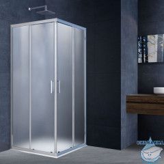 Душевое ограждение Vincea Альфа 100x100 профиль хром, стекло текстурное VSS-3AL100MT