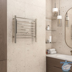 Полотенцесушитель электрический Terminus Горизонт П8 60х60 (с возможностью скрытого подключения, подключение справа) (хром)