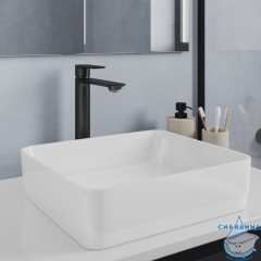 Смеситель для настольного умывальника, чёрный матовый, Maze, Milardo, MAZBL01M01