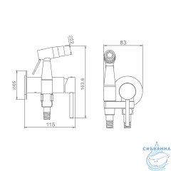 Встраиваемый смеситель с гигиеническим душем Raglo R20.54.05 (сатин)