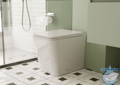 Унитаз приставной Abber Rechteck AC1211 с сиденьем Soft Close (микролифт) (белый)