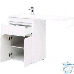 Тумба Aquanet Токио 58 237745 L белый глянец с раковиной Даллас 120