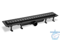 Дренажный трап для душа Plastbrno Design6 SZA6750 75 см с решеткой (черный) 