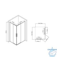 Душевое ограждение Vincea Slim-U 100x80 профиль хром, стекло прозрачное VSS-2SU8010CL