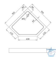 Акриловый поддон Gemy ST10T 90х90