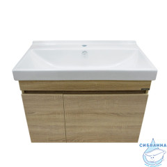 Тумба подвесная Comforty Тромсе 80 дуб сонома с раковиной Fest 80