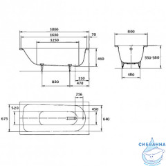 Стальная ванна Kaldewei Saniform Plus 375-1 180x80 standard