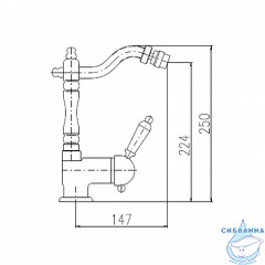 Смеситель для биде Ravslezak Лабе L508.5/9Z (без донного клапана)