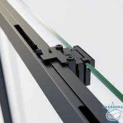 Дверь в нишу Vincea Софт 140 профиль черный, стекло прозрачное VDS-3SO2140CLB