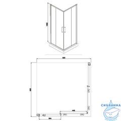 Душевое ограждение Azario Greenwood 90x90 профиль серебро, стекло прозрачное AZ-NNE1142 900 (без поддона)