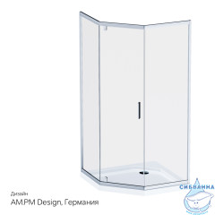 Душевое ограждение AM.PM Gem W90G-405-090MT 90x90 профиль хром, стекло прозрачное (без поддона)