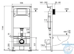 Инсталляция для унитазов Tece TECEspring S401104 с панелью смыва (черный матовый)
