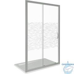 Дверь в нишу Bas Infinity WTW-110-W-CH профиль хром, стекло прозрачное с рисунком
