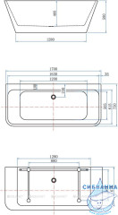Акриловая ванна Aquanet Family Perfect 170x75 (белый /черный матовый)