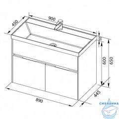 Тумба под раковину Aquanet Латина 90 белый 179449