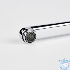 Излив для смесителя, ванна, плоский, нержавеющая сталь, 385 мм, поворотный, хром, IDDIS, 995F39C2SM