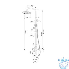 Душевая система с тропическим душем, хром глянцевый, Enjoy, Milardo, ENJSB3FM06