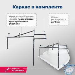 Акриловая ванна Aquanet Palau 140x140 с каркасом