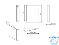 Угловое зеркало Ravak 10° 65 L белый X000001076