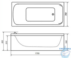Акриловая ванна Тритон Стандарт 170x70