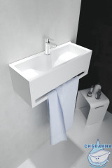 Тумба подвесная 1Marka Tiny S 50П с раковиной Tiny S 50 белый глянец