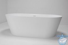 Ванна из искусственного камня ABBER Stein 170x80 AS9605 белая матовая