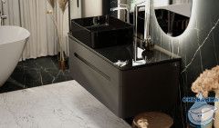 Тумба под раковину Jorno Shine 100 см Shi.01.100/P/A антрацит