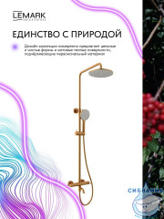 Душевая система Lemark Калина 230 1 режим LMF-2126S-BRG (брашированное золото)