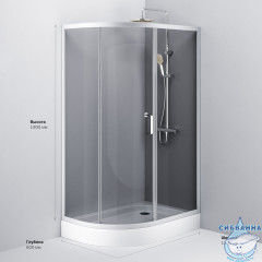 Душевое ограждение AM.PM Like Solo Slide 120х80 W83G-302U120CG64 профиль хром, стекло тонированное (без поддона)