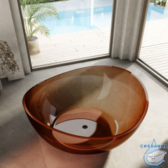 Ванна из полиэфирной смолы ABBER Kristall 150x150 AT9705Opal коричневая