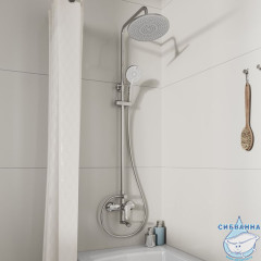 Смеситель для ванны с верхним душем, глянцевый хром, Rora, Milardo, RORSB4FM06