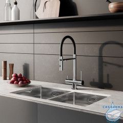 Смеситель для кухни с фильтром и гибким изливом, хром, Ace, IDDIS, ACESBFFi05