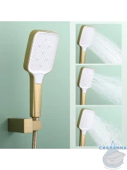 Смеситель для ванны Raglo R02.30.03 с душевым гарнитуром (сатин золотой)