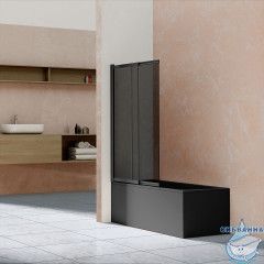 Шторка для ванны Vincea 100х145 профиль черный, стекло тонированное VSB-1E100CGB