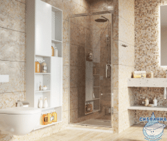 Душевое ограждение Wasserkraft Salm 100x80 профиль хром, стекло прозрачный  27I17 (без поддона)