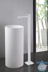 Смеситель для раковины напольный  ABBER Daheim AF8241W  (белый матовый)