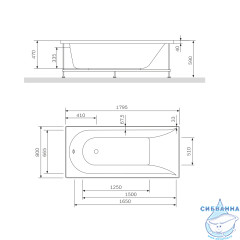 Ванна акриловая 180х80 см AM.PM Spirit W72A-180-080W-A2