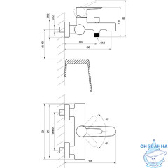 Смеситель для ванны Ravak Puri PU 022.01/150 X070169 (хром)