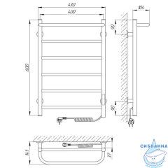 Полотенцесушитель электрический Laris Прайм П6 40х60 R (хром)