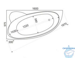 Ванна из литьевого мрамора New Line Sanitary Диана R 160х98