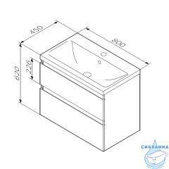 Тумба под раковину  Am.Pm X-Joy 80 см M85AFHX0802BM