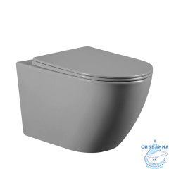 Унитаз подвесной безободковый Abber Bequem AC1103MG с сиденьем Soft Close (микролифт) (серый матовый)