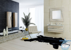 Тумба Aqwella Clarberg Papyrus Wood 100 светлое дерево с раковиной Elegance 100