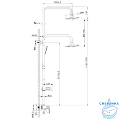 Душевая система Lemark Tropic 190 1 режим LM7002BL (чёрный)