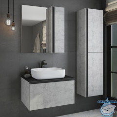 Тумба подвесная Comforty Эдинбург 75 бетон светлый с раковиной Comforty  T-Y9378