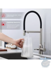 Смеситель для кухни Raglo R81.63.05 (сатин/черный)