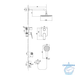 Душевая система Lemark Bronx 230 1 режим LM3729MW (белый матовый)