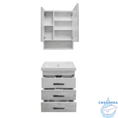 Тумба напольная Comforty Никосия 60Н дуб белый с раковиной Fest 60