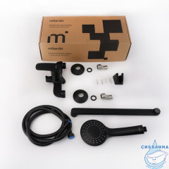 Смеситель для ванны с длинными изливом, черный матовый, Rora, Milardo, RORBL00M10