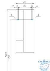 Модуль для зеркала Акватон Мишель 46 дуб рустикальный 1A244203MIX30